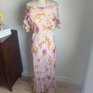Vintage Blush Pink Floral Dress